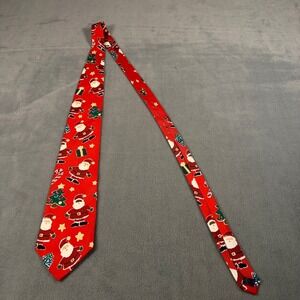 Save the Children Jolly Santas Christmas Tie Red Holiday Sonia Age 11 Silk tie